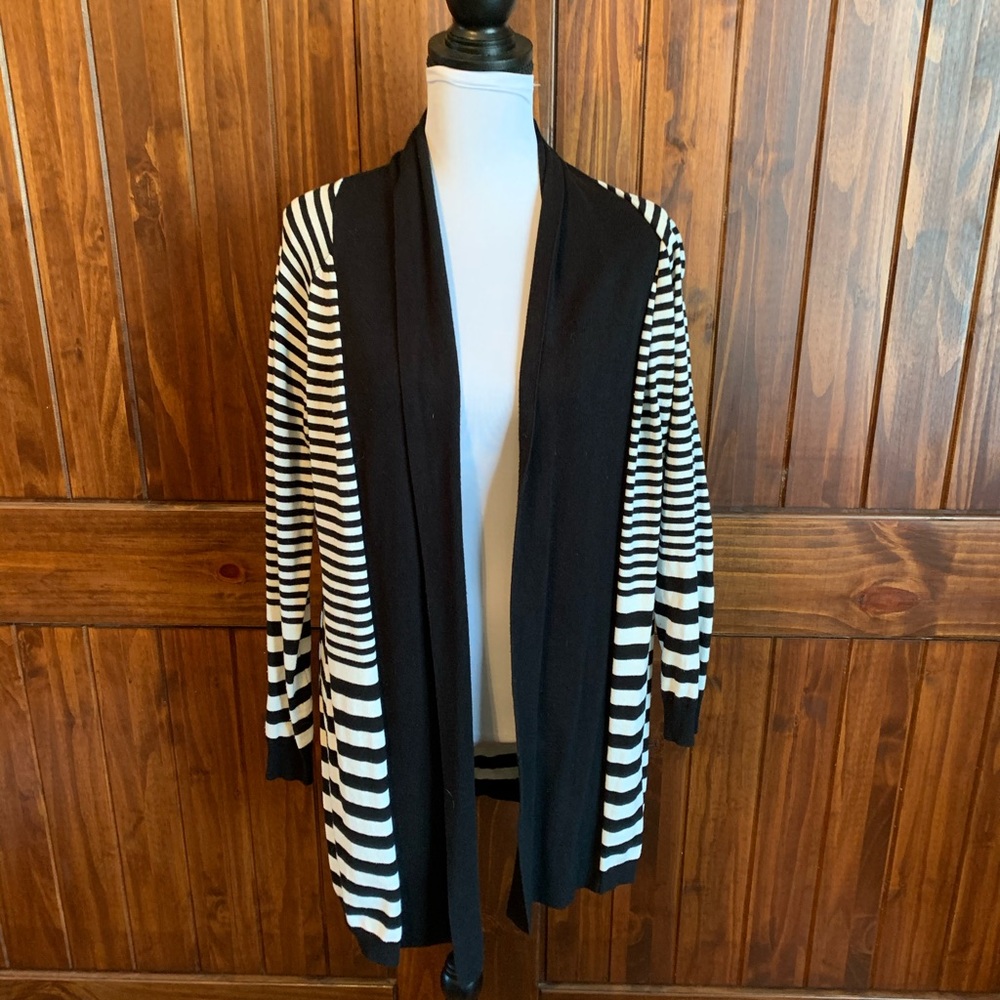 Black and white stripe cardigan by Red. Size M